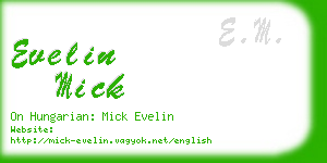 evelin mick business card